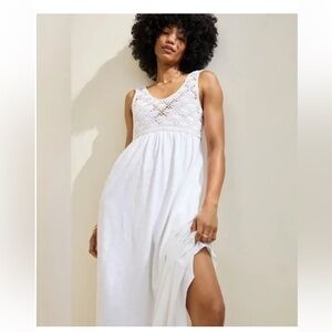 Aerie Crochet  Cotton Sz M Maxi Dress Bo Ho Festival Coastal  Dress NWT